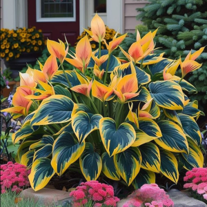 Хоста Флейм Данс купить по цене от 650р. в интернет-магазине «Посадика» с доставкой почтой в в Красноуральске и по всей России – [изображение №1].